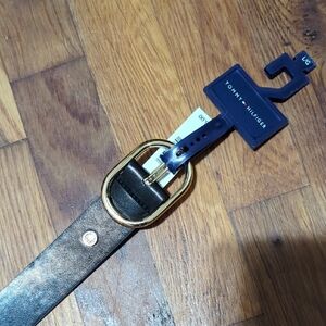 TOMMY HILFIGER Black Leather Belt SIZE Large